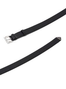 Prada Leren riem met logo - Zwart