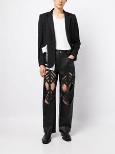 avvattev AV Vattev laser-cut straight-leg trousers - Zwart