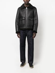 A.P.C. Bomberjack met imitatie lamswol - Zwart
