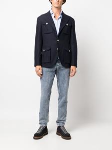 brunellocucinelli Brunello Cucinelli Blazer met enkele rij knopen - Blauw