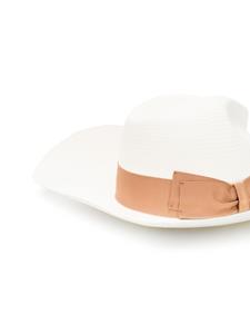 Borsalino Sophie zonnehoed met lintdetail - Wit