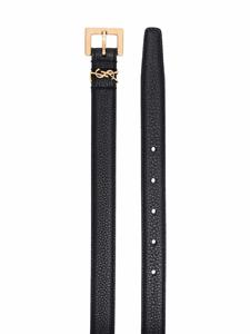 saintlaurent Saint Laurent Cassandre smalle riem - Zwart