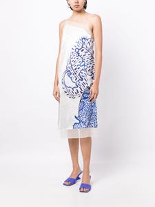 Ferragamo Zijde midi-jurk met bloemenprint - Wit