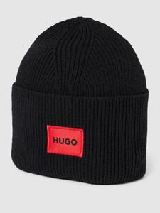 HUGO Beanie met labeldetail, model 'Xaff'