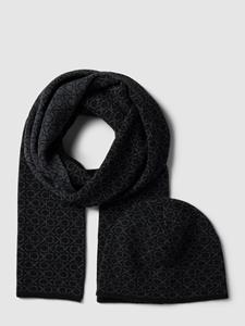 Calvin Klein Strickmütze "GS MONOGRAM SCARF+BEANIE", (2 St.), mit Allover-Monogramm