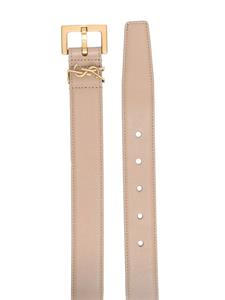 saintlaurent Saint Laurent Riem met monogram logo - Beige