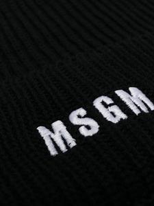 MSGM Ribgebreide muts - Zwart