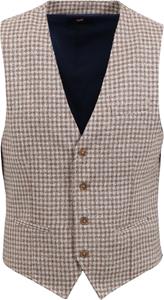 Suitable Gilet Ruiten Beige