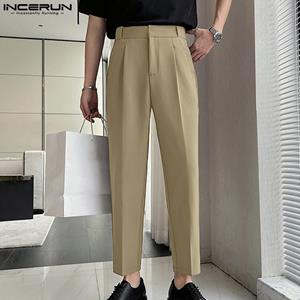 INCERUN Spring Autumn Men's Long Pants Slim Fit