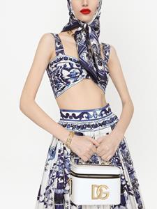 dolce&gabbana Dolce & Gabbana Twill sjaal met Majolica-print - Blauw