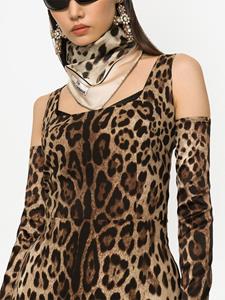 Dolce & Gabbana KIM DOLCE&GABBANA twill sjaal met luipaardprint - Beige