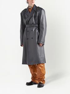 Prada Leren trenchcoat - Grijs