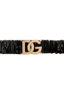 dolce&gabbana Dolce & Gabbana Lakleren riem met logo - Zwart