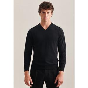 seidensticker Strickpullover "Schwarze Rose", Langarm V-Neck Uni