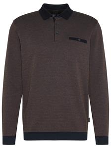 bugatti Langarm-Poloshirt, in 2-tone-Optik
