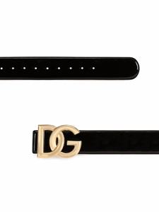 dolce&gabbana Dolce & Gabbana Lakleren riem met logo - Zwart