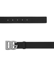 dolce&gabbana Dolce & Gabbana Leren riem met DG-logo - Zwart