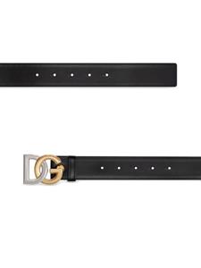 dolce&gabbana Dolce & Gabbana Leren riem met DG-logo - Zwart
