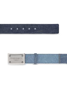 dolce&gabbana Dolce & Gabbana Riem met denim patchwork en logo label - Blauw