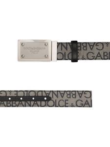 dolce&gabbana Dolce & Gabbana Riem met logoplakkaat - Beige