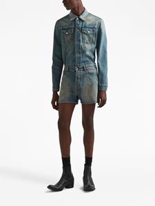 Prada Denim jack met logo - Blauw