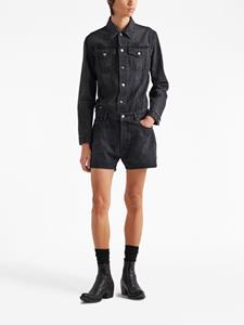 Prada Denim jack met logo - Zwart
