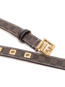 Balmain monogram-pattern buckle belt - Bruin