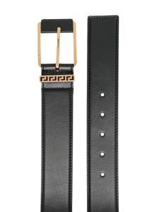 Versace Leren riem met Greca detail - Zwart