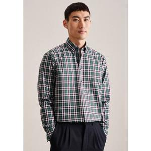 seidensticker Flanellhemd "Regular", Regular Langarm Button-Down-Kragen Karo