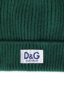 dolce&gabbana Dolce & Gabbana Kasjmier muts met logopatch - Groen