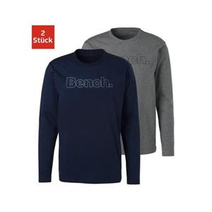 Bench. Loungewear Shirt met lange mouwen met bench-print voor (2-delig)