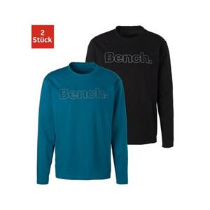 Bench. Loungewear Shirt met lange mouwen met bench-print voor (2-delig)
