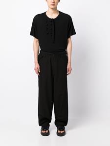 yohjiyamamoto Yohji Yamamoto Broek van katoenmix - Zwart