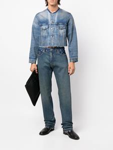 maisonmargiela Maison Margiela Kraagloos cropped denim jack - Blauw