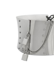 dolce&gabbana Dolce & Gabbana Korset riem met hangslot detail - Zilver