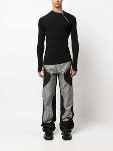 Jeans met vlakken - Zwart