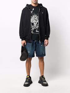 philippplein Philipp Plein Gerafelde shorts - Blauw