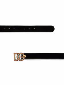 dolce&gabbana Dolce & Gabbana Lakleren riem met logo - Zwart