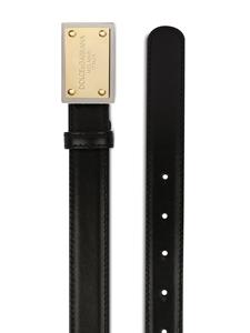 dolce&gabbana Dolce & Gabbana Leren riem met logo label - Zwart