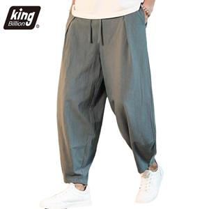 King Billion Katoen en linnen losse heren broek mannelijke zomer nieuwe ademende effen kleur linnen broek fitness streetwear