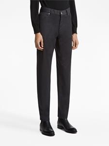 Zegna Roccia stonewashed wool trousers - Zwart