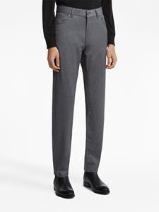 Zegna Roccia stonewashed wool trousers - Grijs