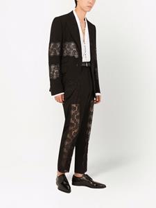 dolce&gabbana Dolce & Gabbana Blazer met enkele rij knopen en kanten vlak - Zwart