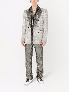 dolce&gabbana Dolce & Gabbana Blazer verfraaid met pailletten en dubbele rij knopen - Zilver