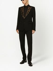 dolce&gabbana Dolce & Gabbana Smoking blazer met luipaardprint - Zwart