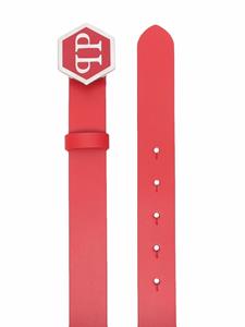 Philipp Plein Leren riem - Rood