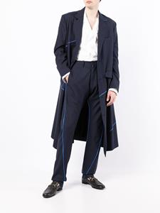 sulvam Broek met krijtstreep - Zwart