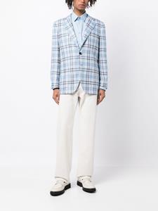 Kiton Blazer met enkele rij knopen - Blauw