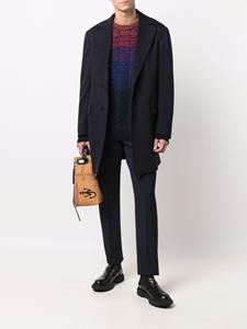 Kiton Blazer met gekerfde revers - Blauw