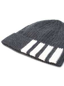 thombrowne Thom Browne 4-Bar Stripe Cashmere Rib hoed - Grijs